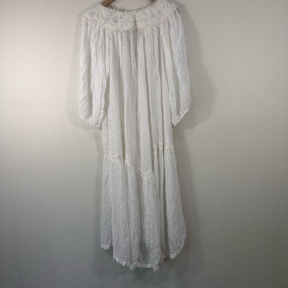 Free People Elegant White Lace Trim Robe Women's XS - Picture 6 of 7